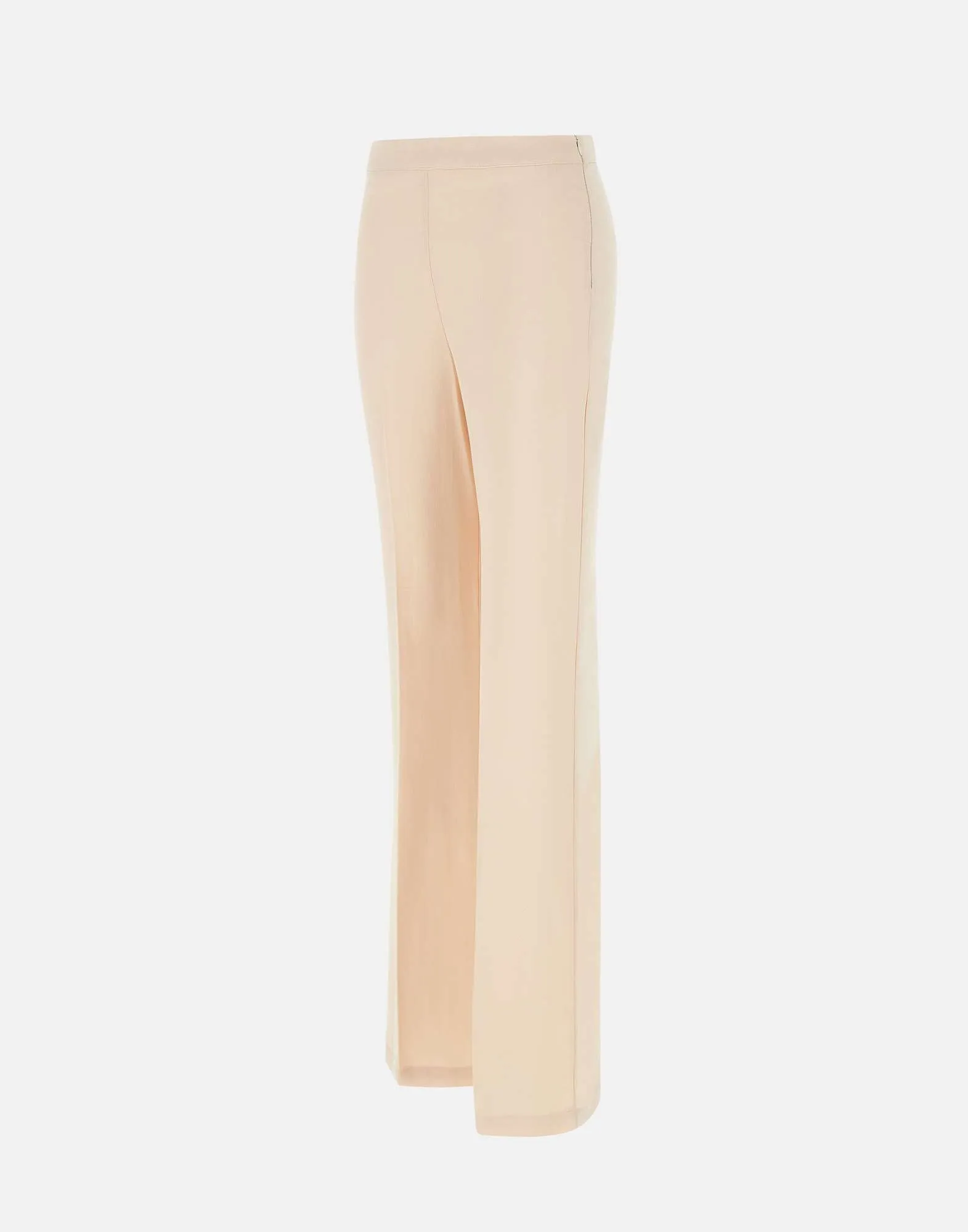 Cream Viscose Crepe Trousers for Women