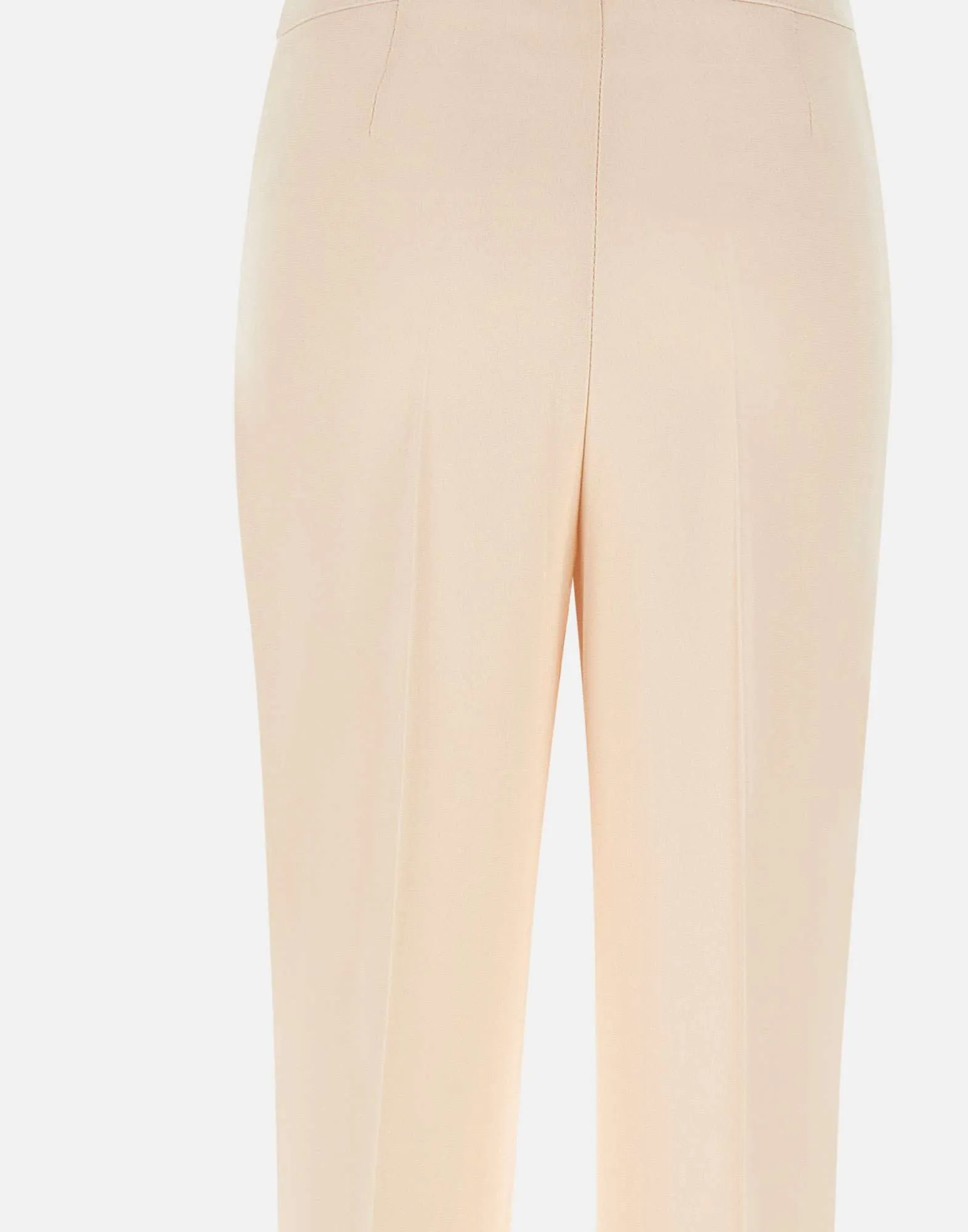 Cream Viscose Crepe Trousers for Women