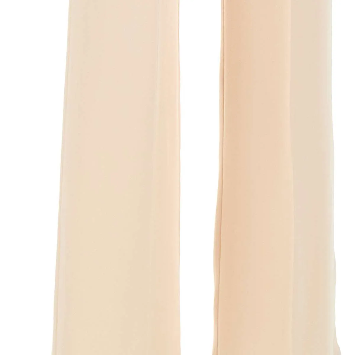 Cream Viscose Crepe Trousers for Women