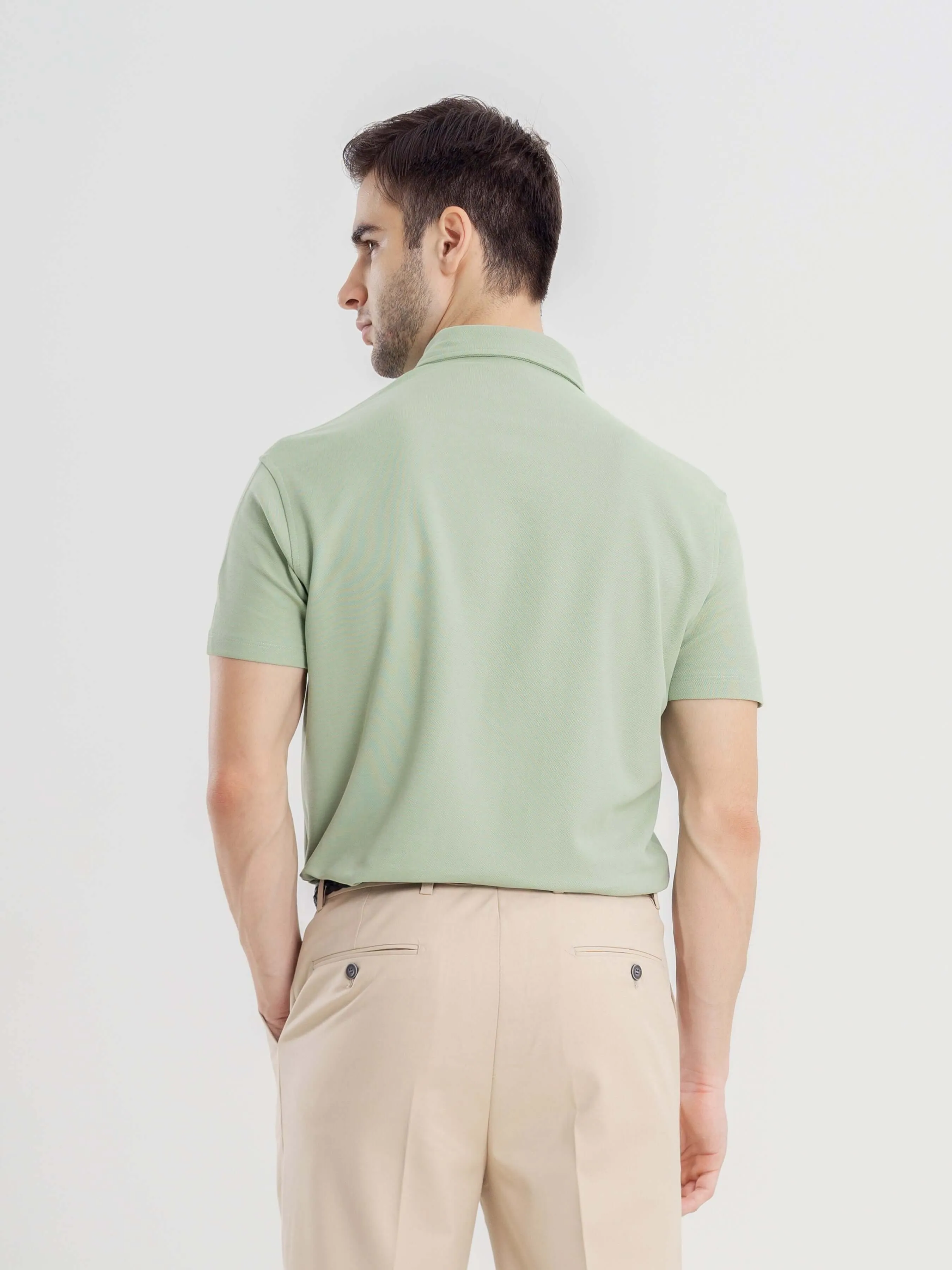 Dante Polo Button Down Short Sleeve - Moss Green