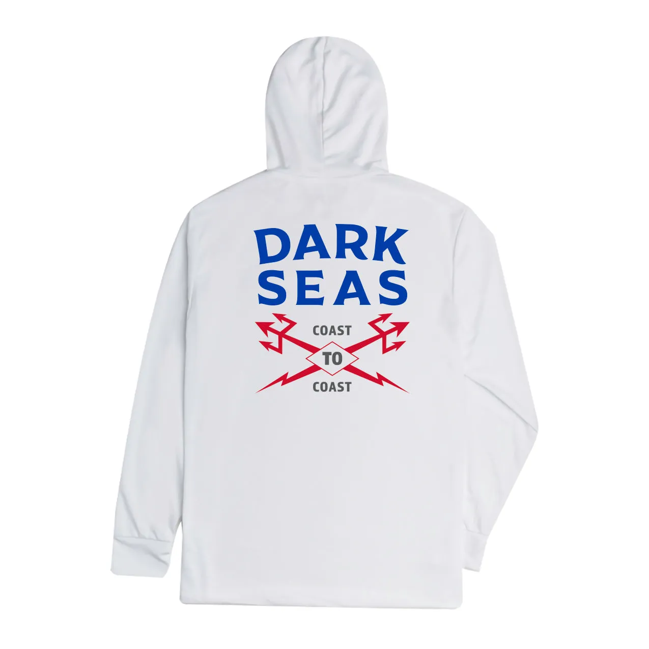 Dark Seas Men's Boundary Line Uv Hooded Ls T-Shirt White T-Shirts