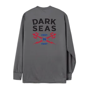 Dark Seas Men's Boundary Line Uv Ls T-Shirt Granite Grey T-Shirts