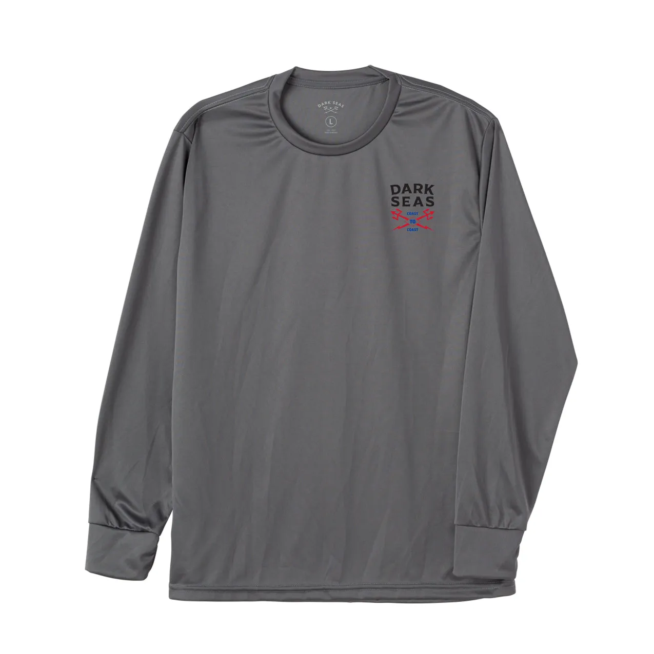 Dark Seas Men's Boundary Line Uv Ls T-Shirt Granite Grey T-Shirts