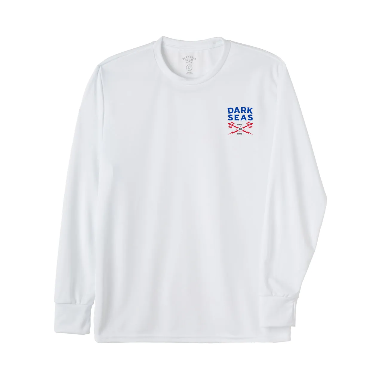 Dark Seas Men's Boundary Line Uv Ls T-Shirt White T-Shirts