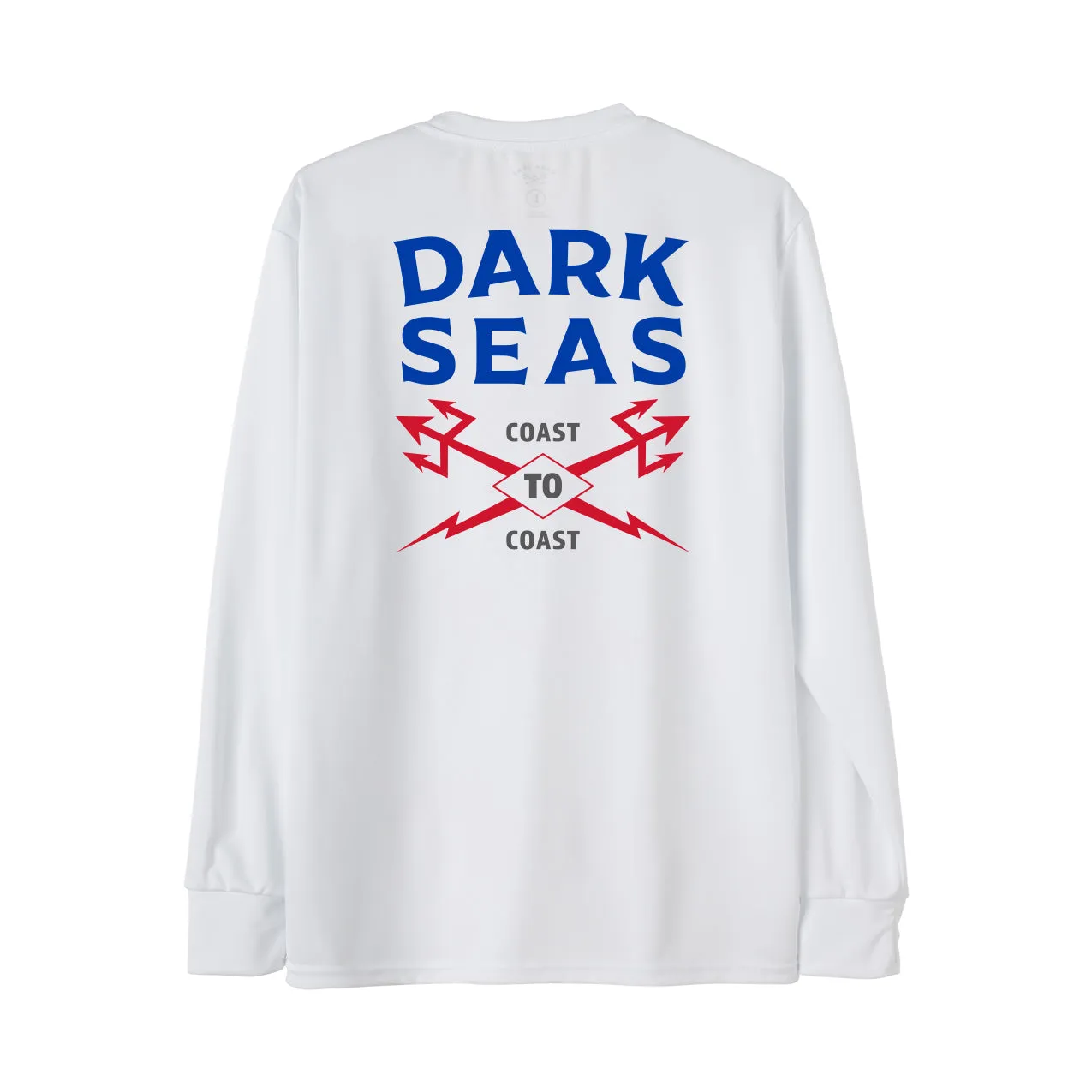 Dark Seas Men's Boundary Line Uv Ls T-Shirt White T-Shirts