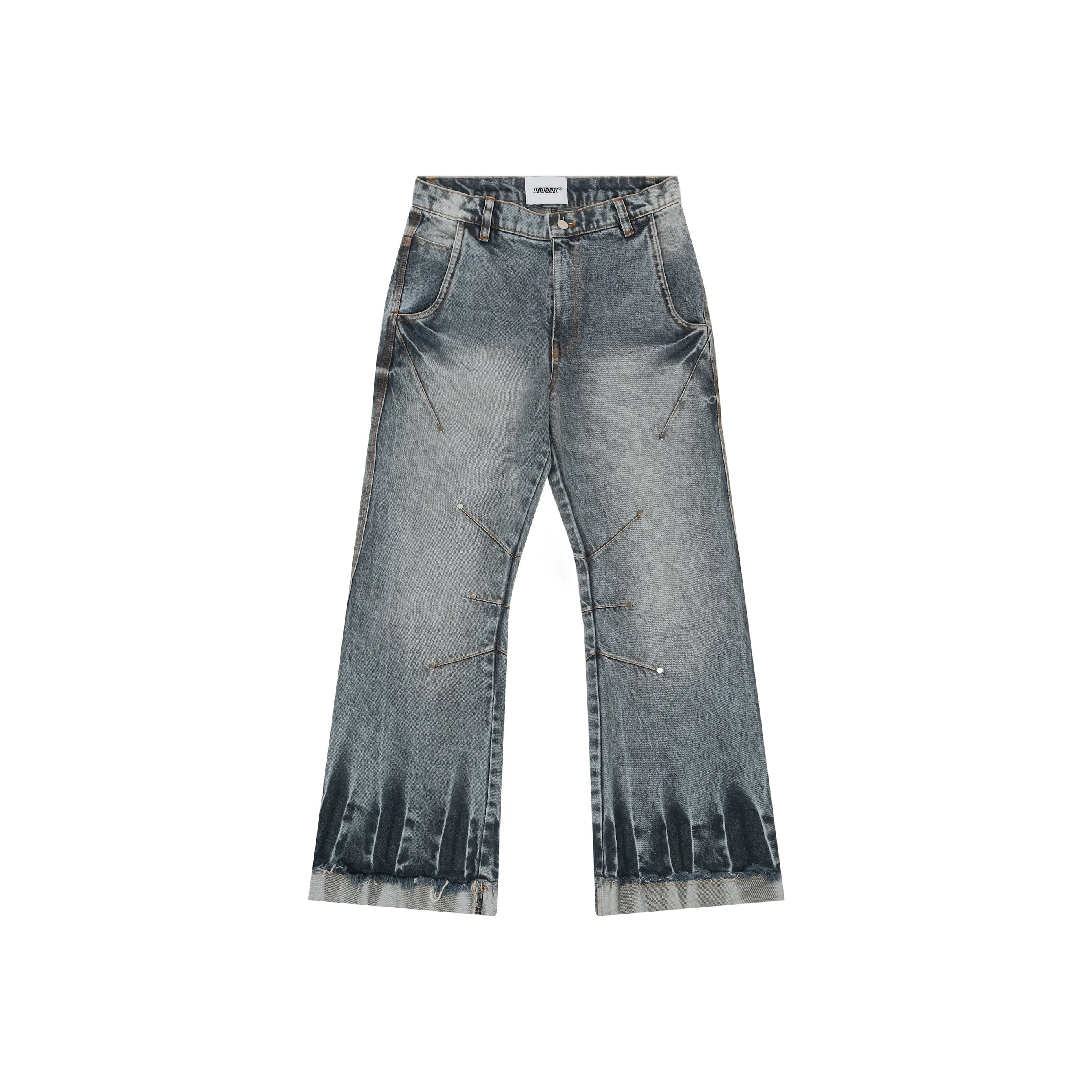 Darts Flared Jeans-Stone Grey - RTW