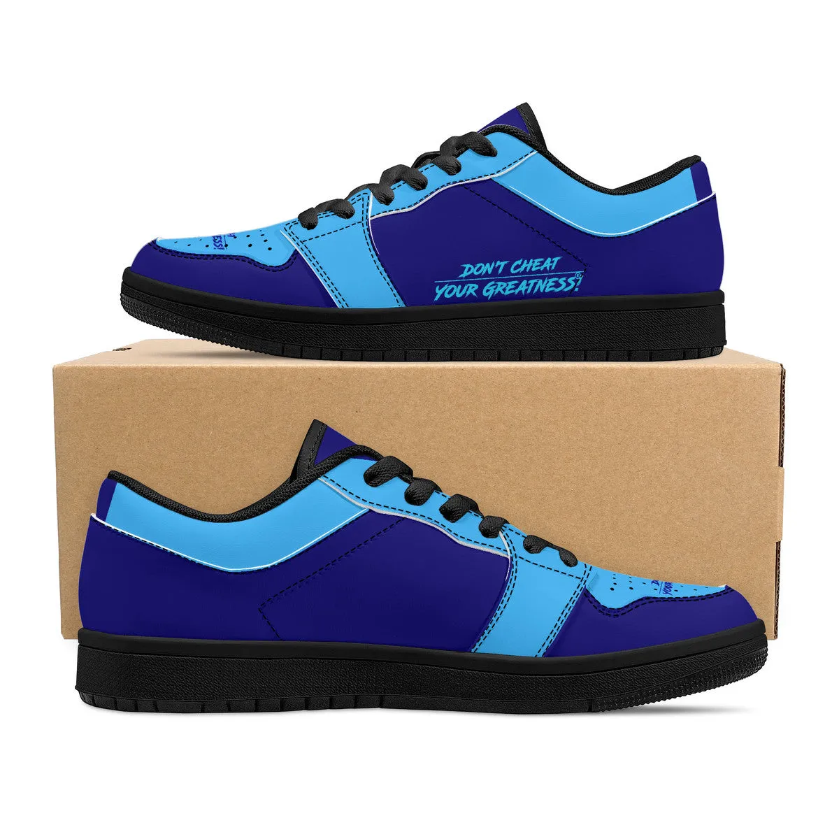 DCYG G4's  Dark  & Light Blue ,Black Sole Low-Top Leather Sneakers