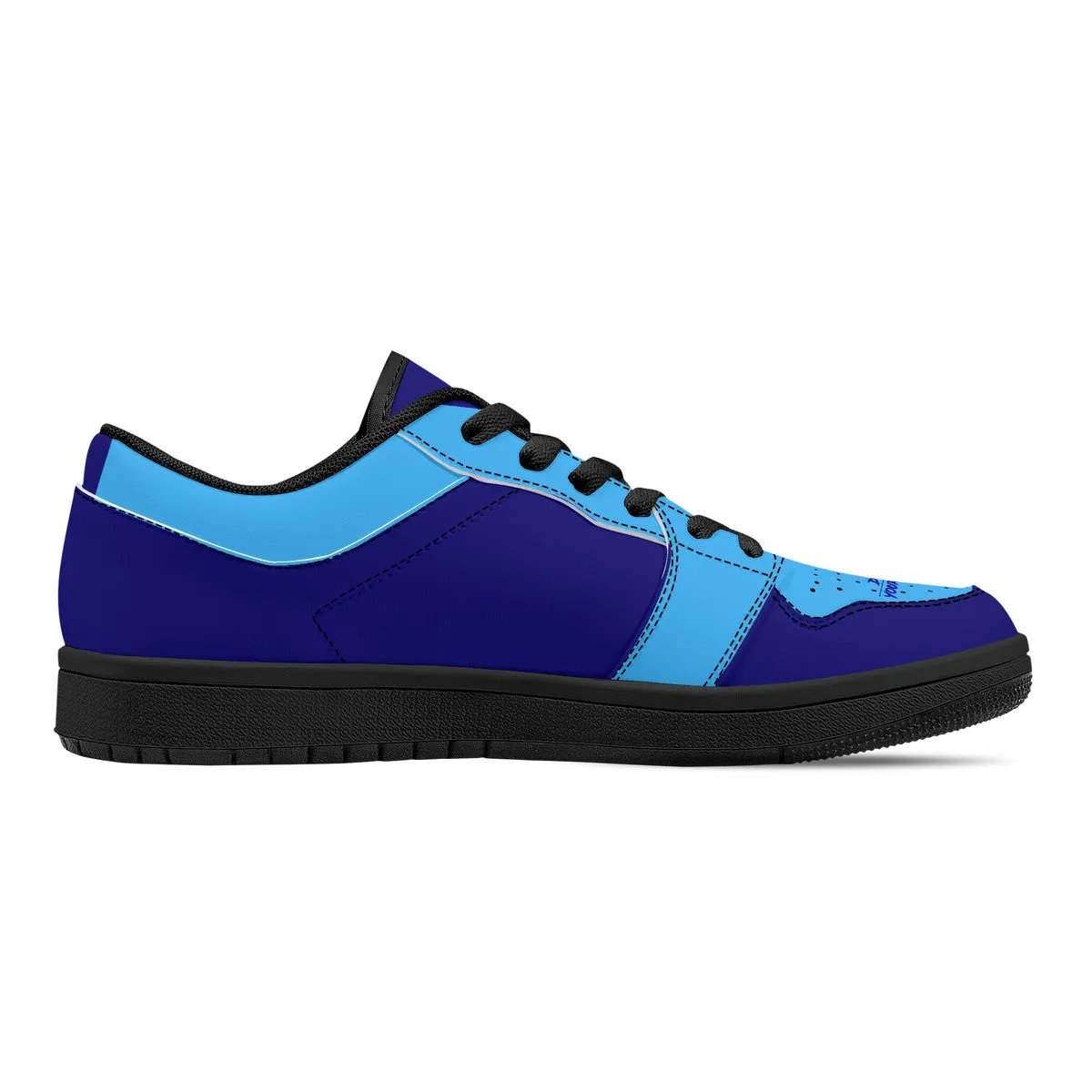 DCYG G4's  Dark  & Light Blue ,Black Sole Low-Top Leather Sneakers