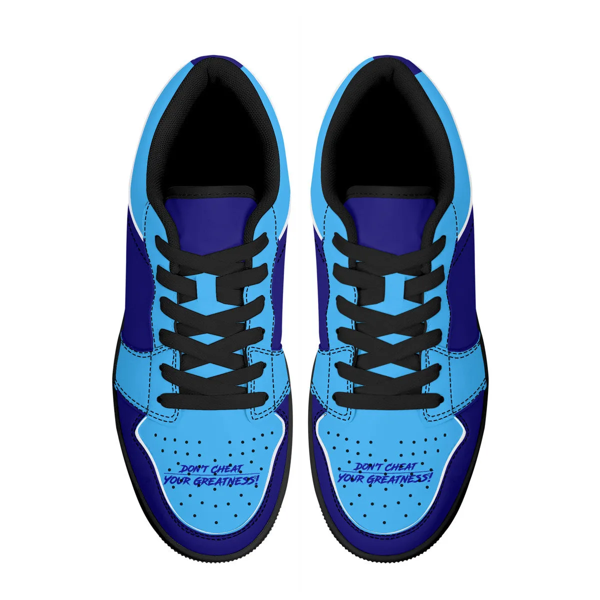 DCYG G4's  Dark  & Light Blue ,Black Sole Low-Top Leather Sneakers