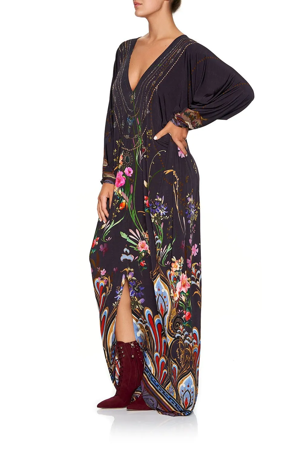 DOLMAN SLEEVE JERSEY DRESS WILD FLOWER