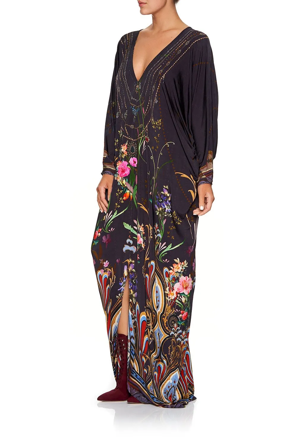 DOLMAN SLEEVE JERSEY DRESS WILD FLOWER