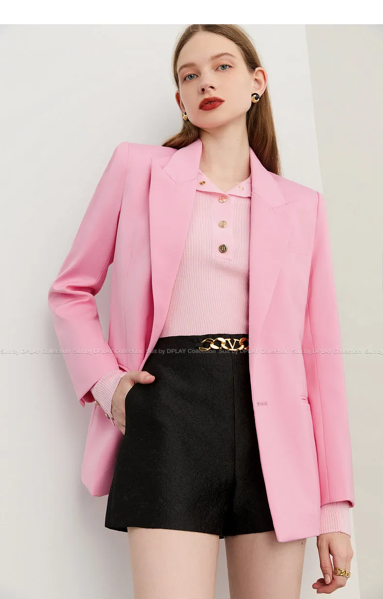 DPLAY fall New elegant feminine pink Loose Blazer - Imogen