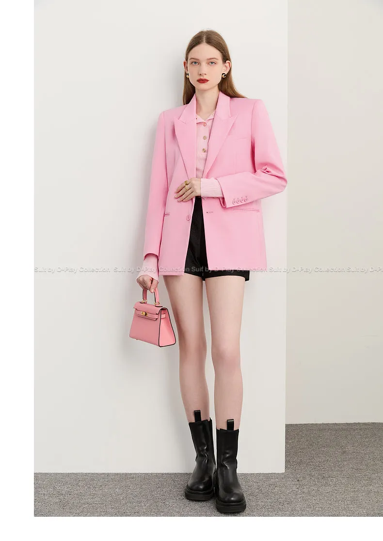 DPLAY fall New elegant feminine pink Loose Blazer - Imogen