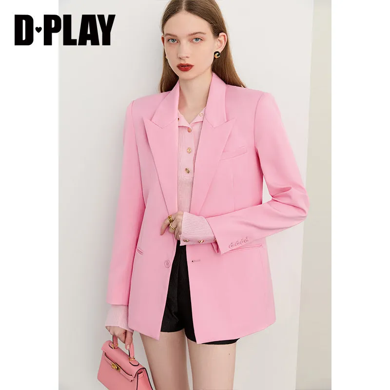 DPLAY fall New elegant feminine pink Loose Blazer - Imogen