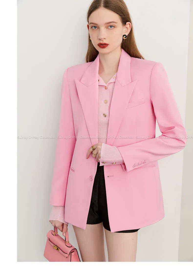 DPLAY fall New elegant feminine pink Loose Blazer - Imogen