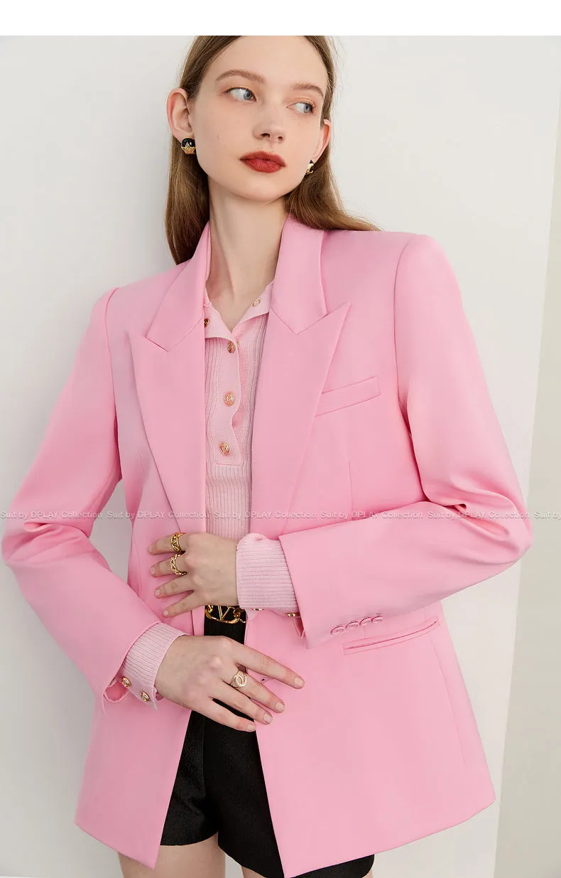 DPLAY fall New elegant feminine pink Loose Blazer - Imogen