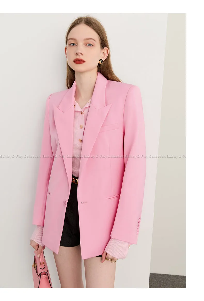 DPLAY fall New elegant feminine pink Loose Blazer - Imogen