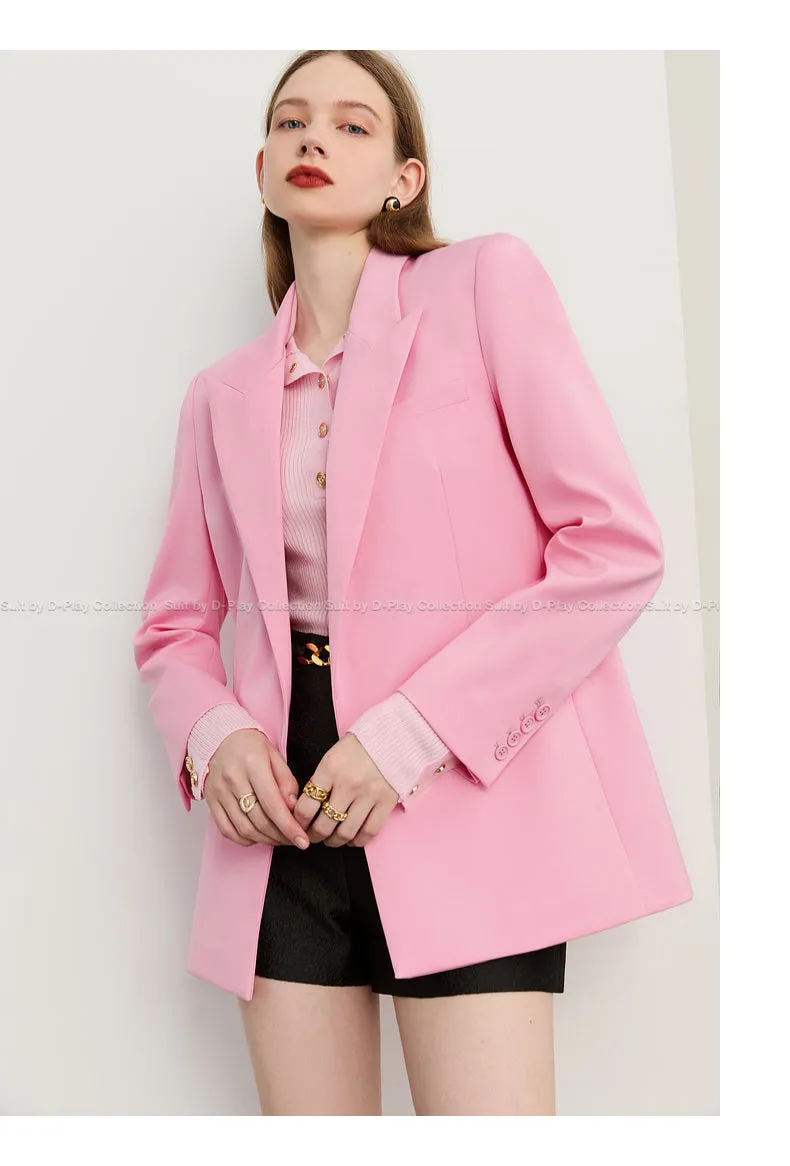 DPLAY fall New elegant feminine pink Loose Blazer - Imogen