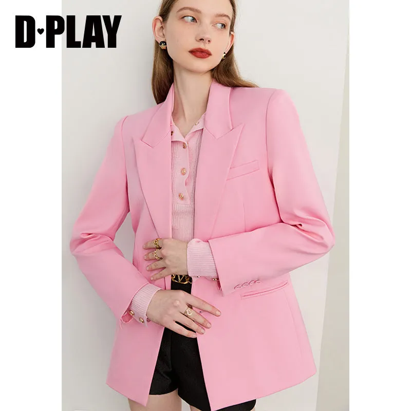 DPLAY fall New elegant feminine pink Loose Blazer - Imogen