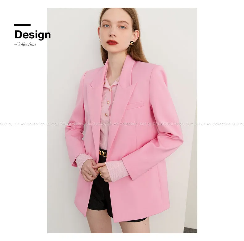 DPLAY fall New elegant feminine pink Loose Blazer - Imogen