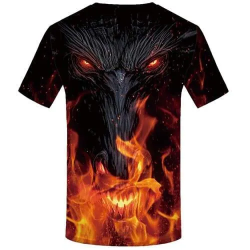 Dragon T-shirt Men Flame Tshirts Cool Animal T-shirts 3d War Shirt Print Black Tshirts Casual Short Sleeve Fashion Men/women