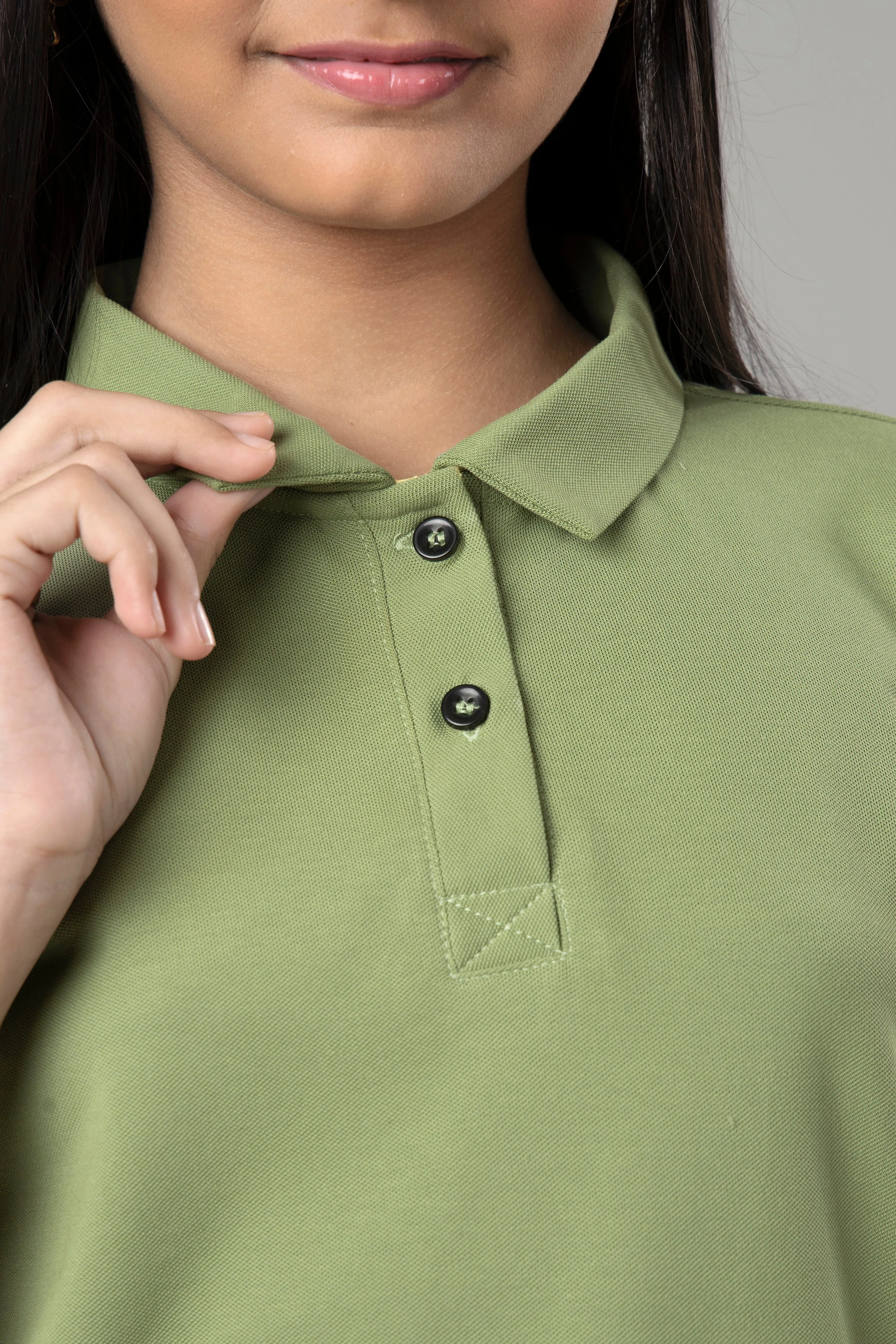 Exclusive Fern Green Polo T-Shirt For Girls