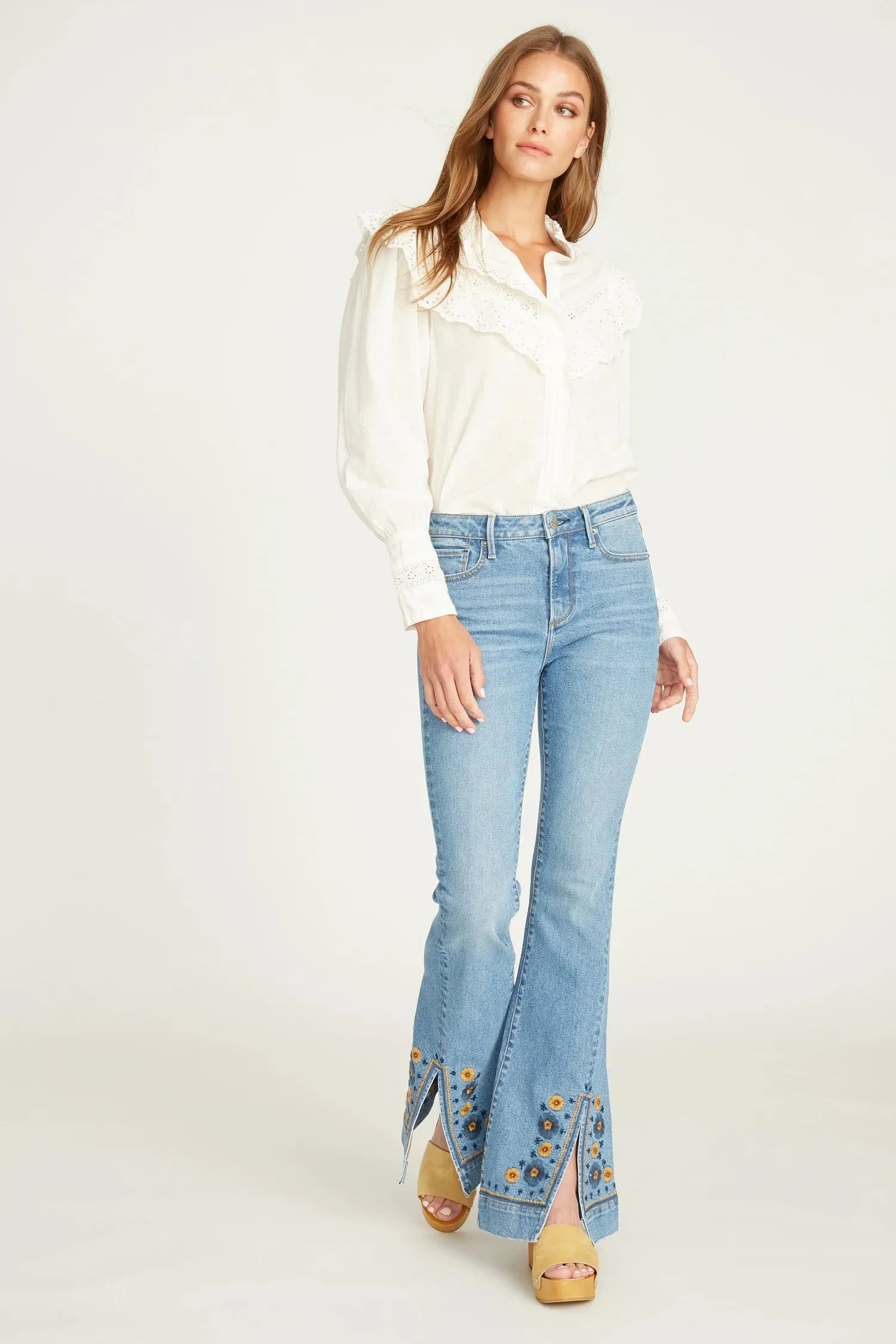 Farrah Flare - Golden Slit Flare Jean