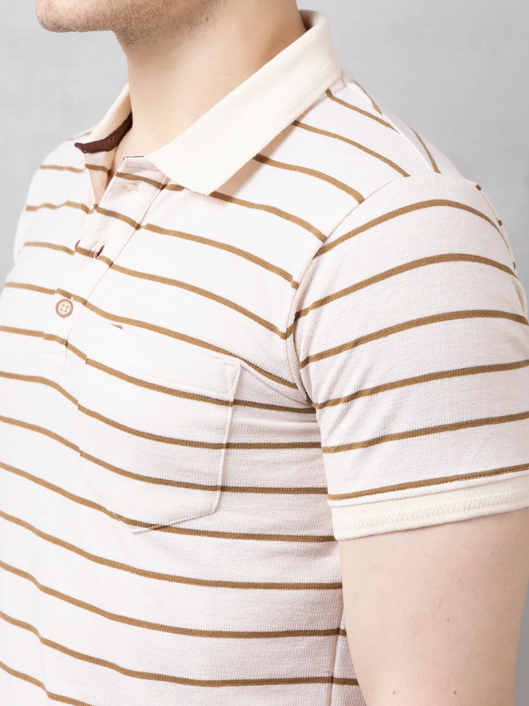 Fawn Striped Polo T-Shirt