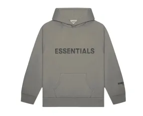 Fear of God Essentials Pullover Hoodie Applique Logo Gray Flannel