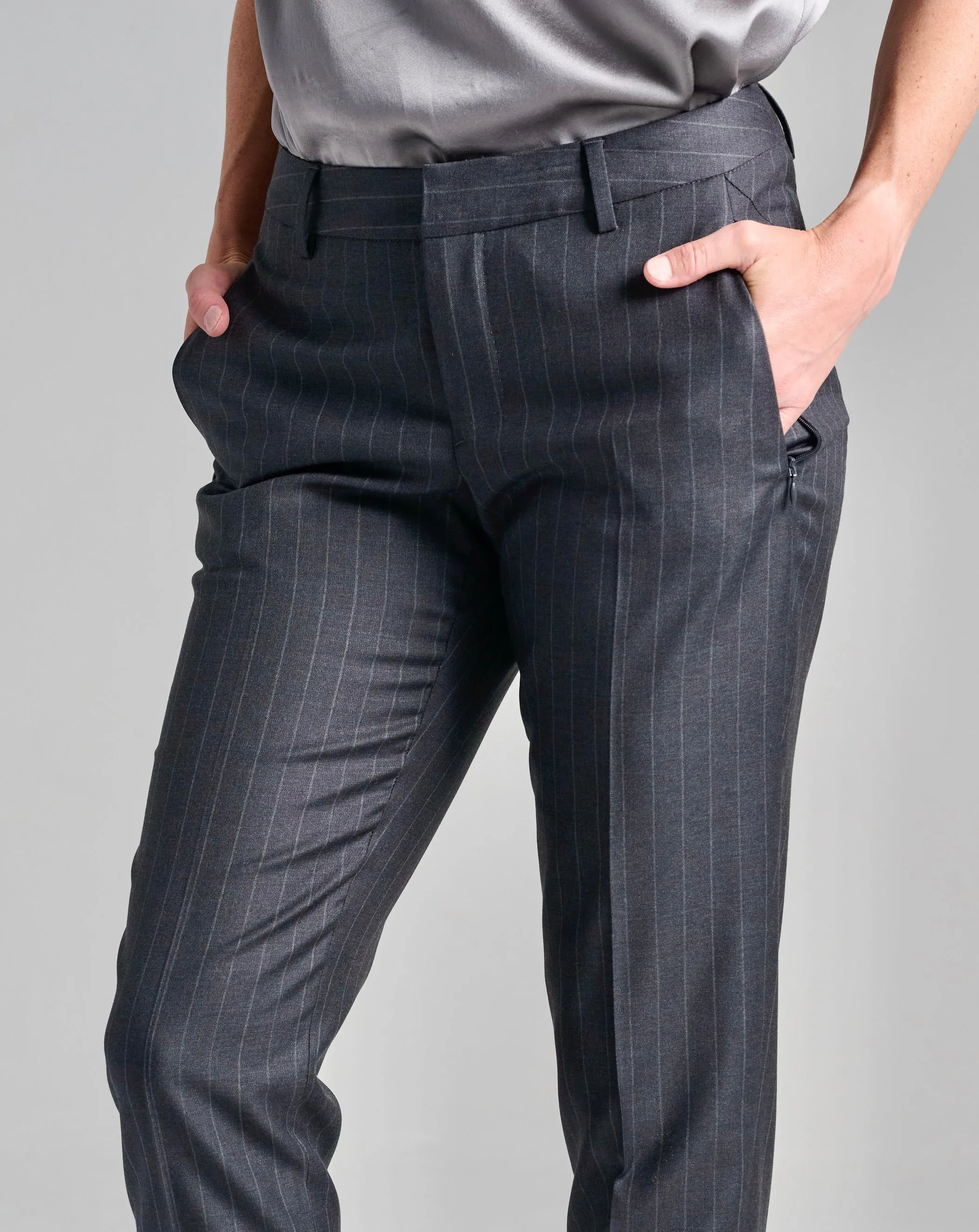 Flare Trouser - Chalk Stripe