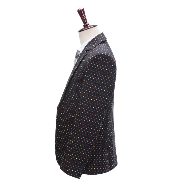 Formal Men's Houndstooth Notch Lapel Blazer