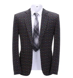 Formal Men's Houndstooth Notch Lapel Blazer