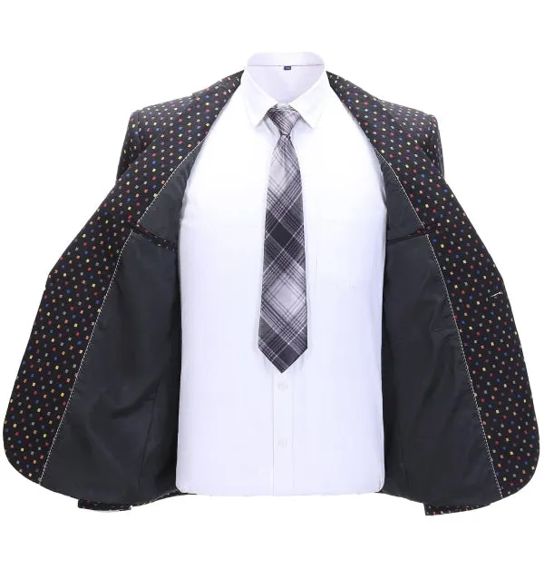 Formal Men's Houndstooth Notch Lapel Blazer