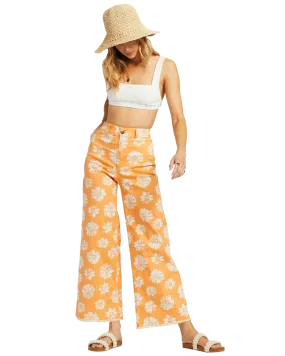 Free Fall Print Trousers in Orange Peel