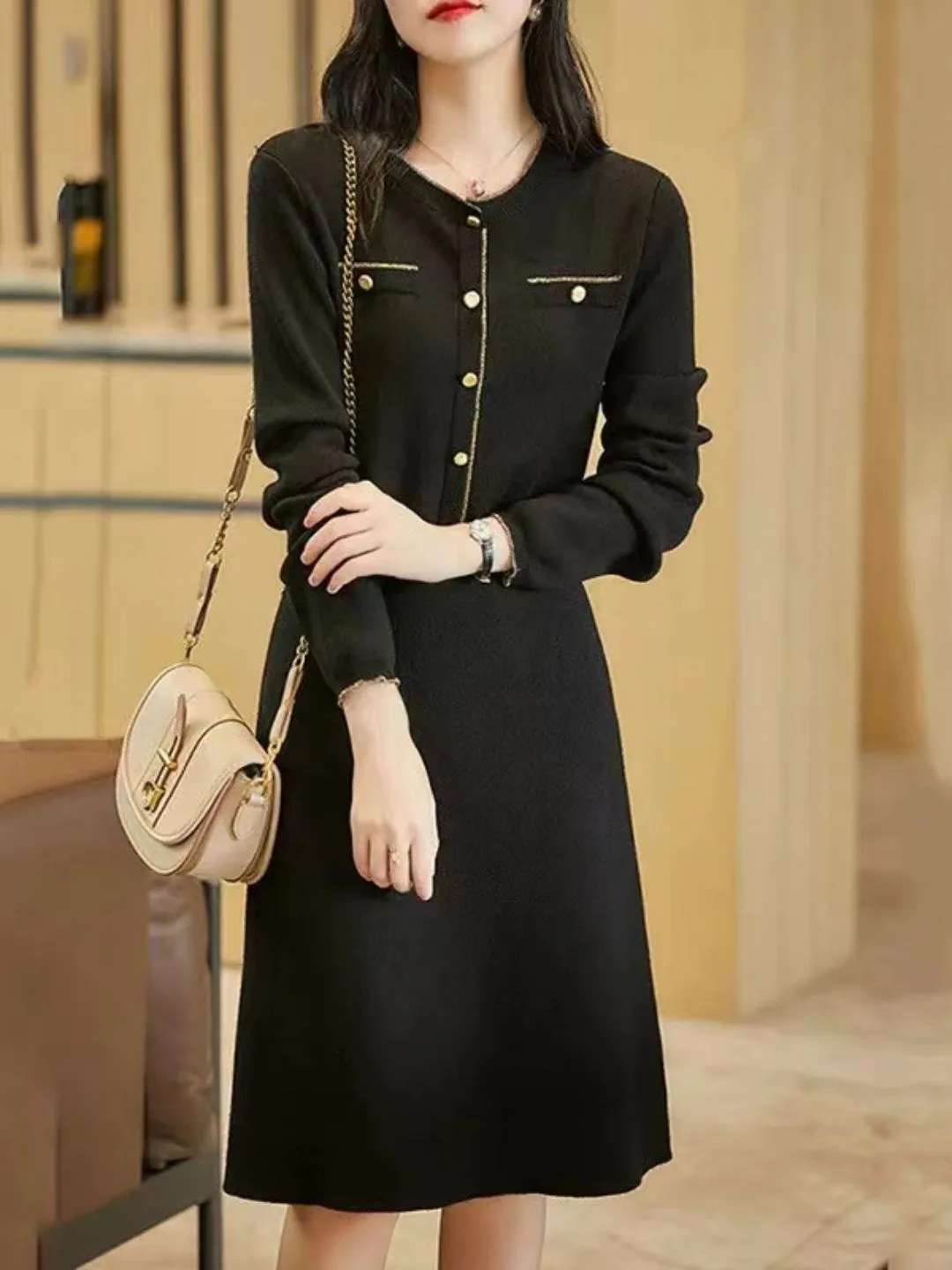 French Elegant Loose Knit Dress