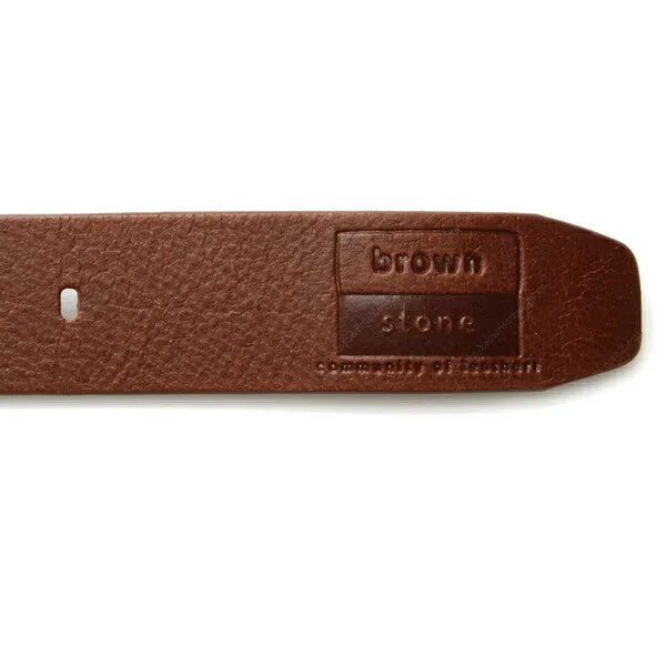 Full Grain Genuine Leather Belt City Oxford Curve Tin Buckle - Brown