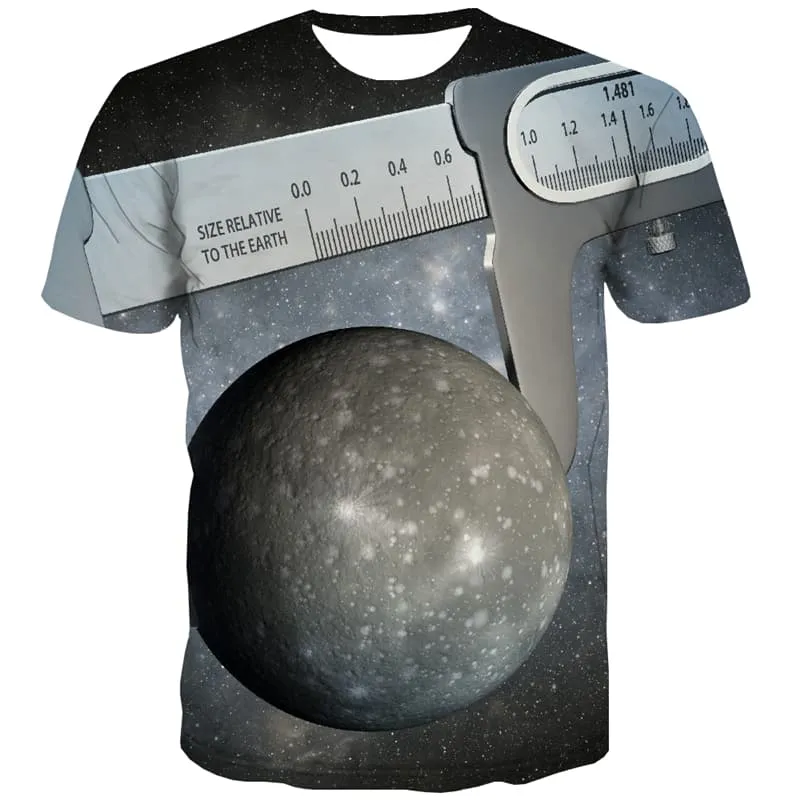 Galaxy T-shirt Men Universe Shirt Print Space Tshirts Casual Metal T-shirts 3d