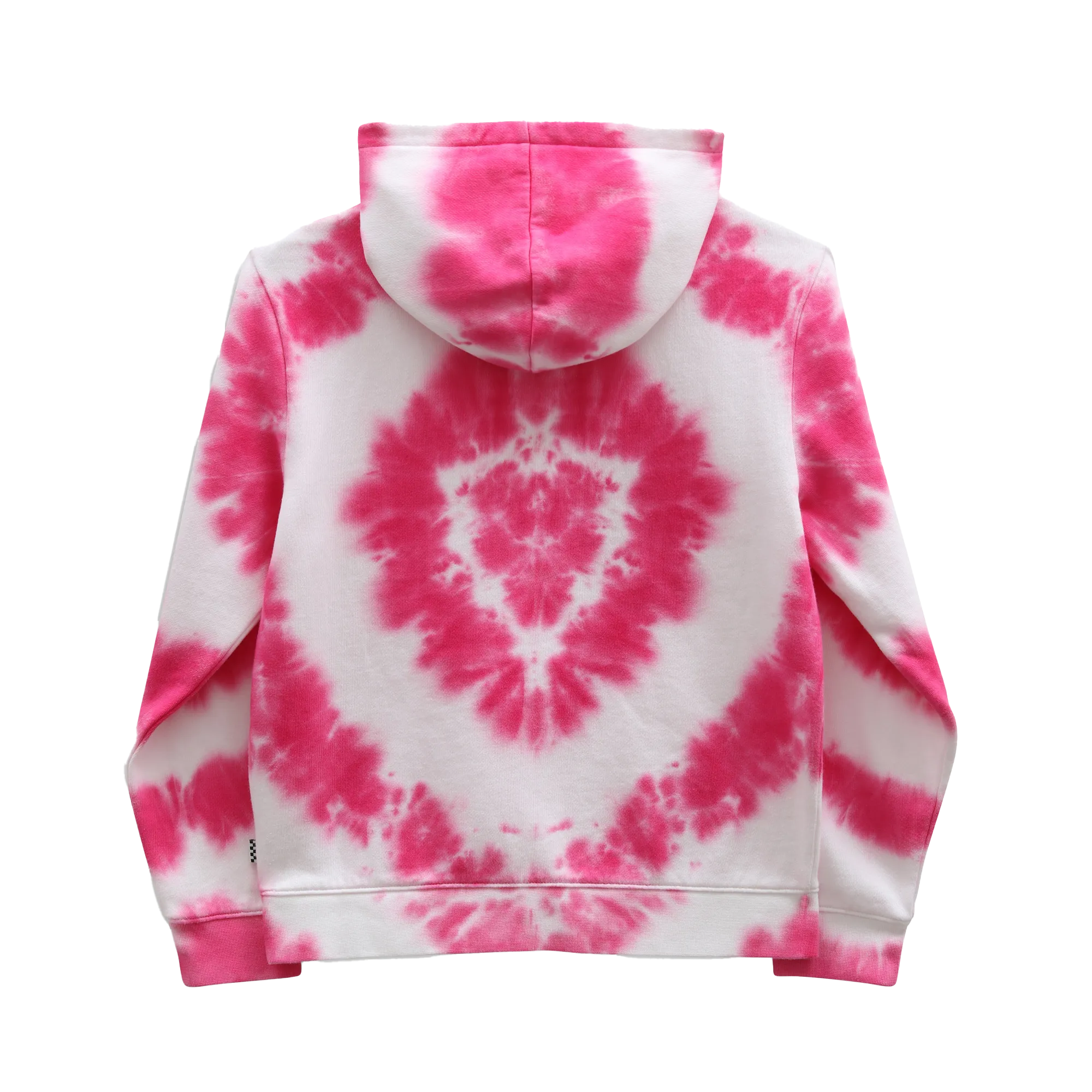 Girls Tie Dye Heart Hoodie in Begonia Pink