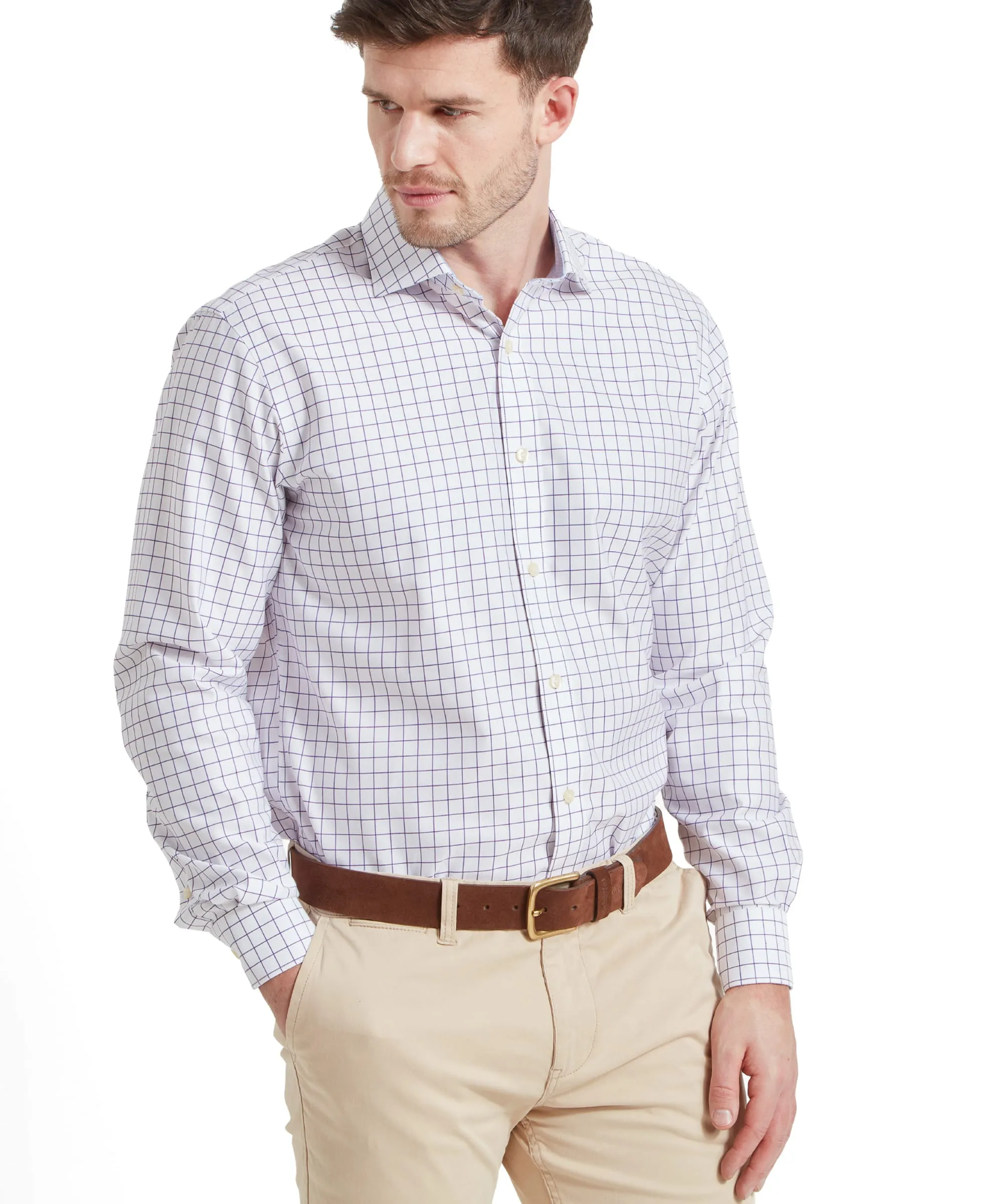 Greenwich Tailored Shirt - Purple Check