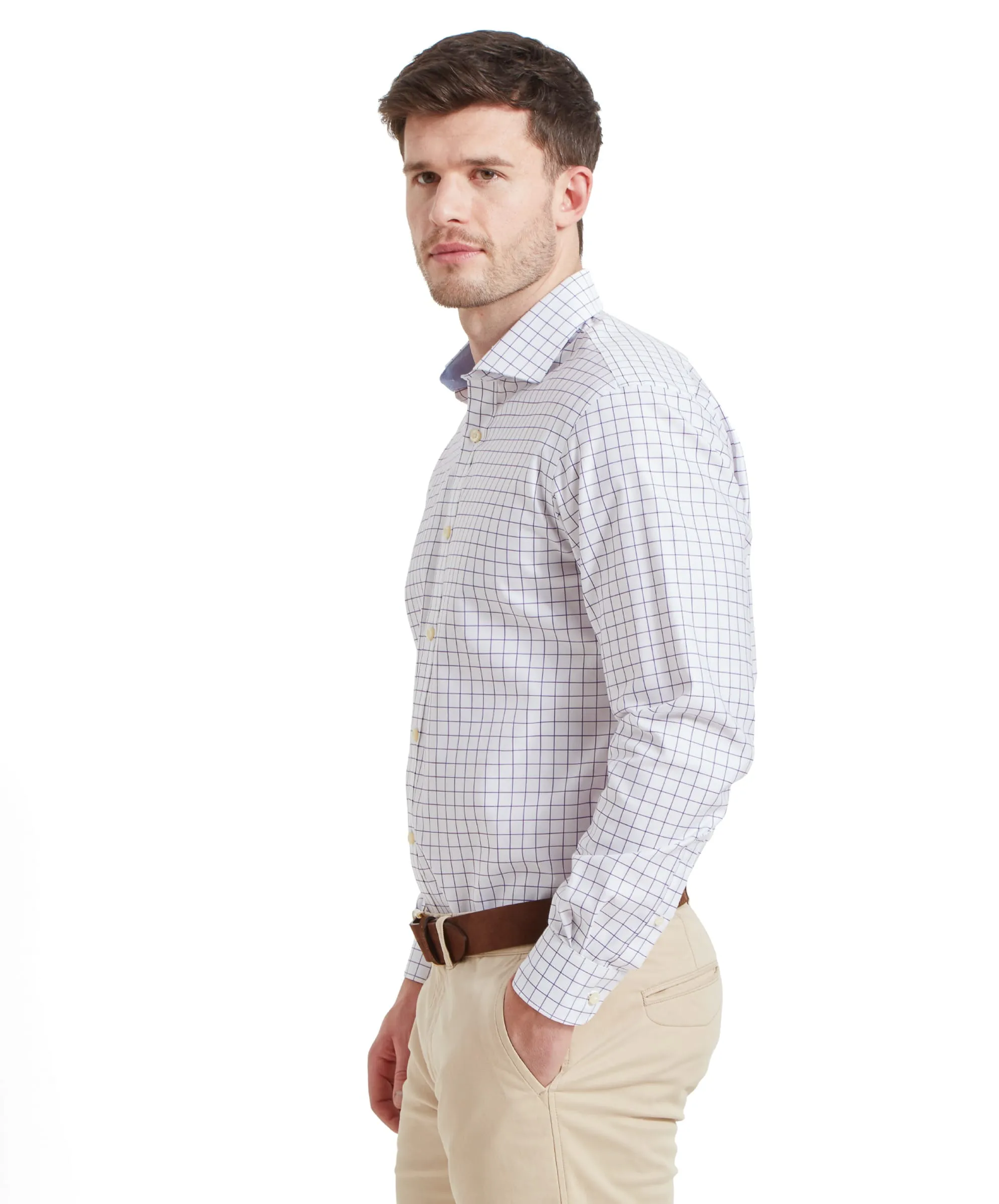 Greenwich Tailored Shirt - Purple Check