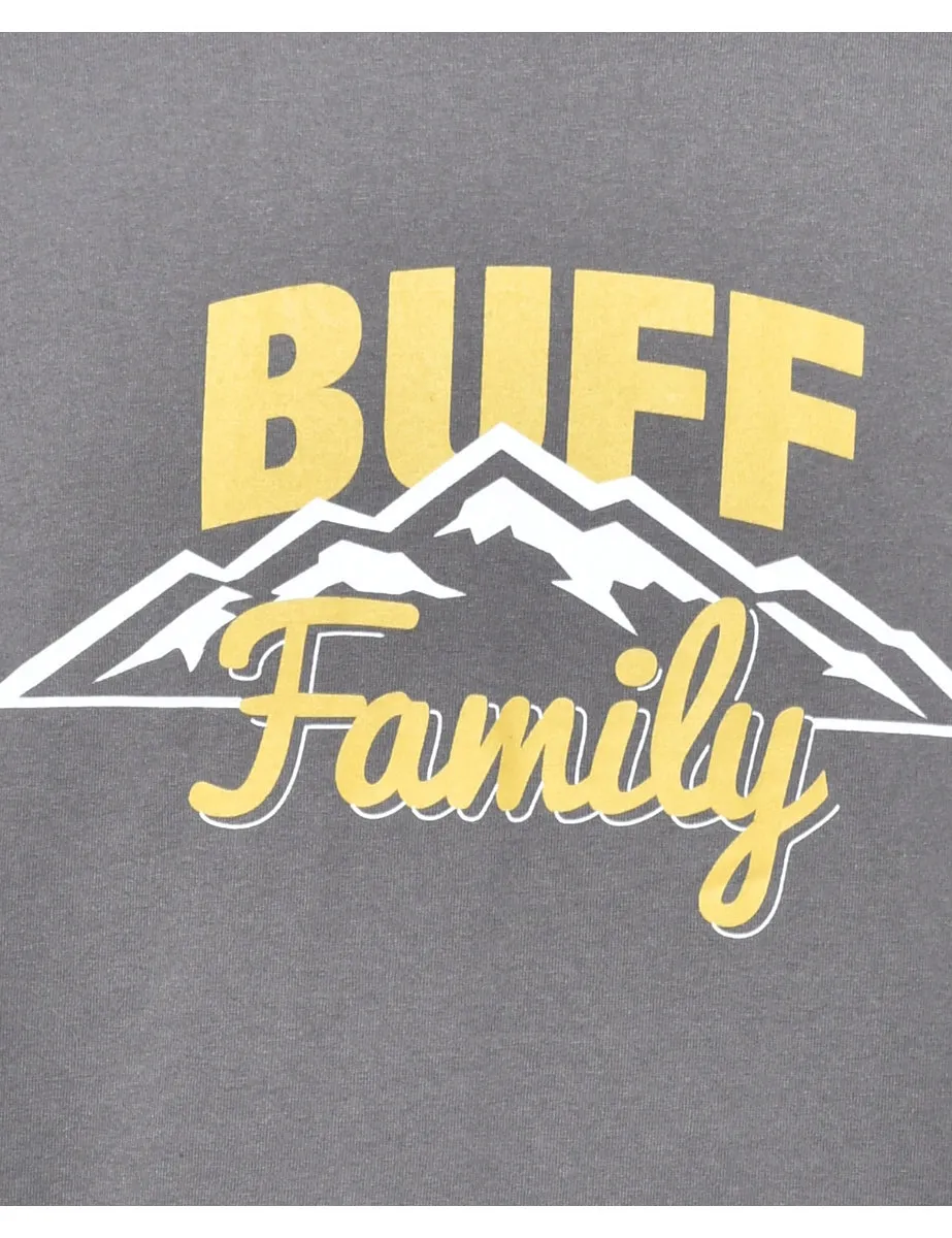 Grey Buff Family Printed T-shirt - M