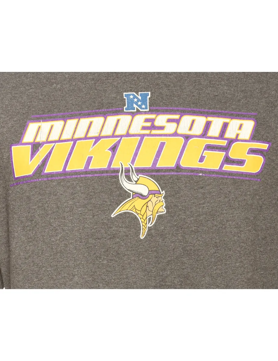 Grey Minnesota Vikings Football Sports T-shirt - M