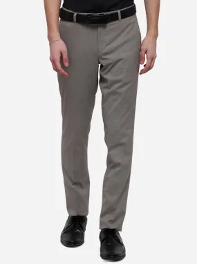 Grey Solid Super Slim Fit Formal Trouser | Greenfibre