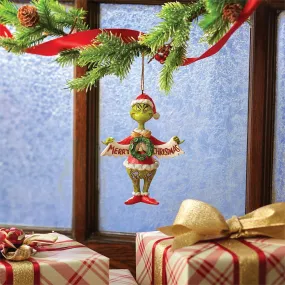 Grinch 'Merry Christmas' Banner Ornament