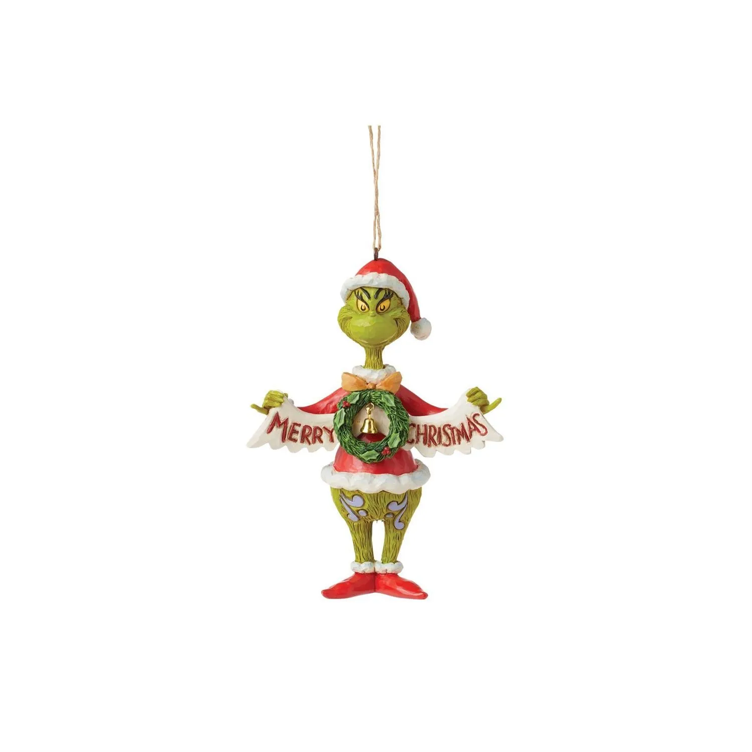 Grinch 'Merry Christmas' Banner Ornament