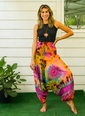 H2840- Hand Dyed Low Cut Hippie Festival Harem Pants