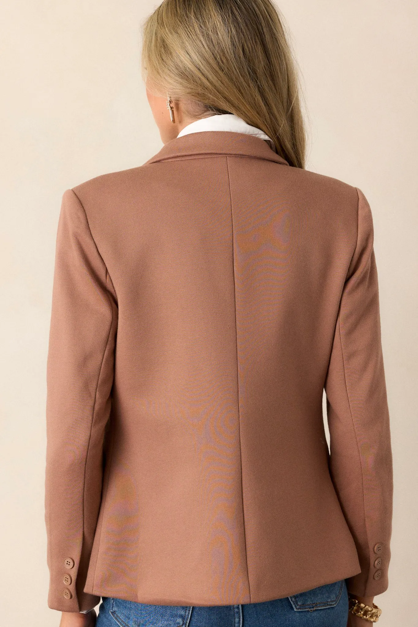 Hidden Reflections Tan Ponte Blazer