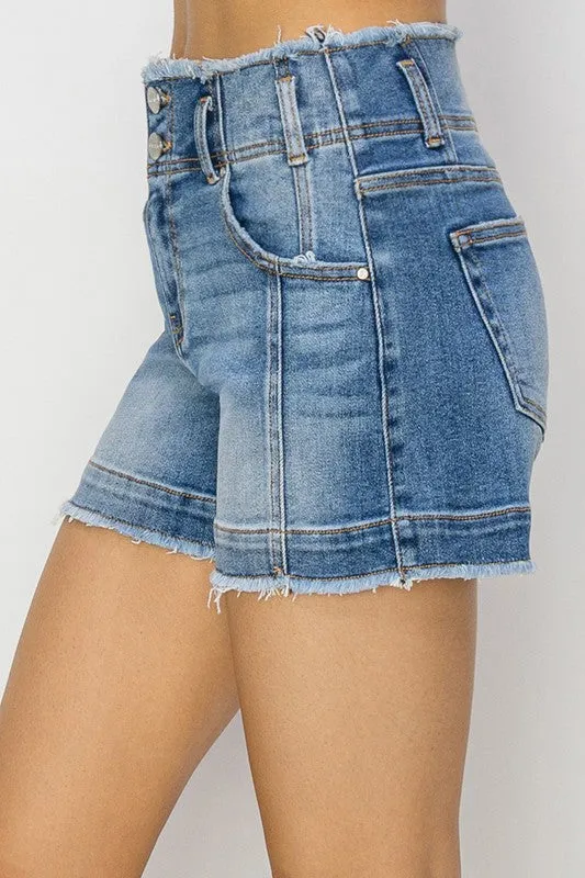 High Rise Seam Detailed Shorts