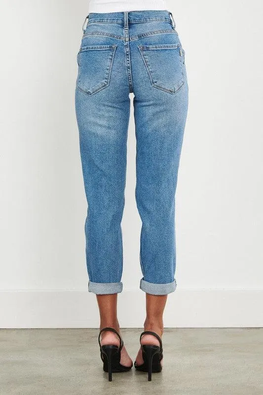 High Waisted Boyfriend Jeans Womens