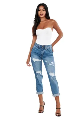 High Waisted Boyfriend Jeans Womens